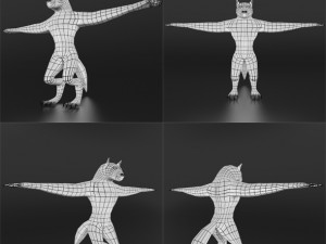 lowpoly werewolf base mesh 3D Model