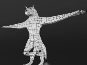 lowpoly werewolf base mesh 3D Model