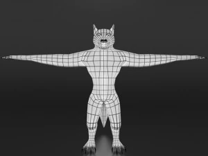lowpoly werewolf base mesh 3D Model