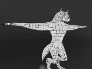 lowpoly werewolf base mesh 3D Model