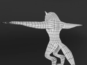 lowpoly werewolf base mesh 3D Model