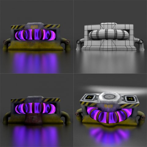 reactor lowpoly for game 3D Model .c4d .max .obj .3ds .fbx .stl .blend 