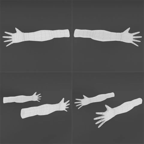 手ローポリベース 3Dモデル .c4d .max .obj .3ds .fbx .stl .blend 