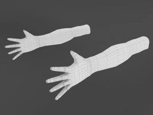 手ローポリベース 3Dモデル