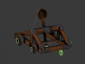 catapult rigged animation lowpoly 3D Model
