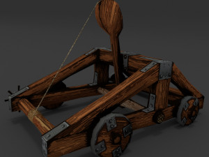 catapult rigged animation lowpoly 3D Model