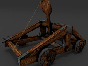 catapult rigged animation lowpoly 3D Model