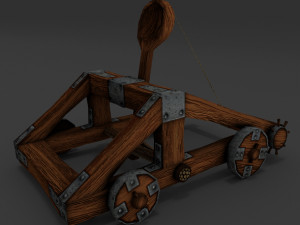 catapult rigged animation lowpoly 3D Model