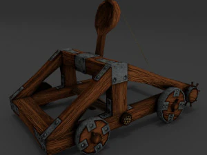 catapult rigged animation lowpoly 3D Model