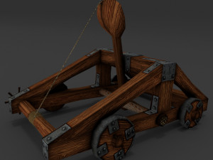 catapult rigged animation lowpoly 3D Model