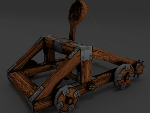 catapult rigged animation lowpoly 3D Model