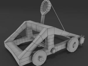 catapult rigged animation lowpoly 3D Model