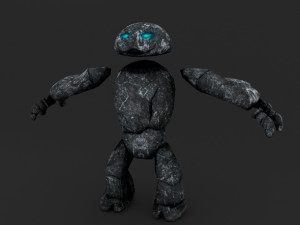 stone golem lowpoly rigged animation 3D 모델