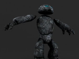 stone golem lowpoly rigged animation 3D 모델