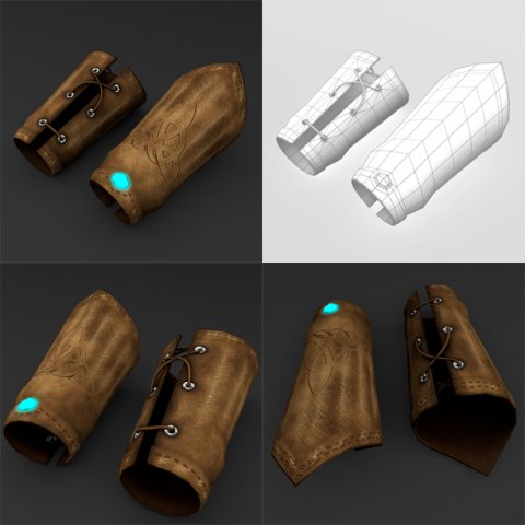 bracers 3D Модель .c4d .max .obj .3ds .fbx .stl .blend 