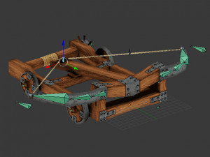 ballista rigged animation lowpoly Model 3D