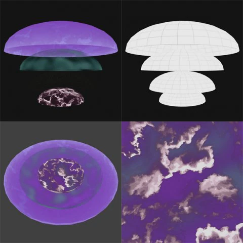 rigging cartoon sky dome 3D Model .c4d .max .obj .3ds .fbx .stl .blend 