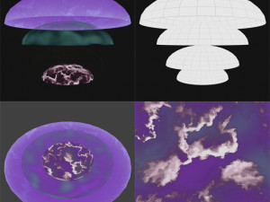 rigging cartoon sky dome 3D Model