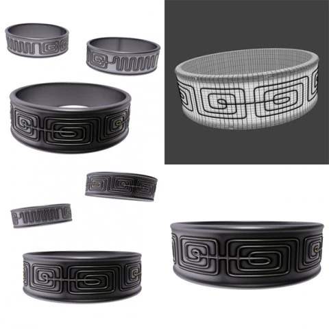 ring runic maze 3D Model .c4d .max .obj .3ds .fbx .stl .blend