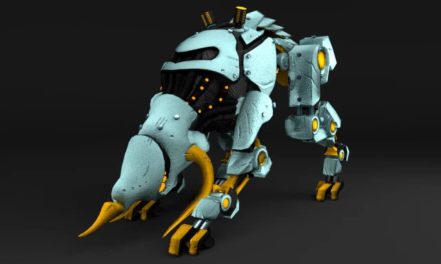 cybernetic triceratops 3D Model .c4d .max .obj .3ds .fbx .stl .blend
