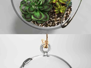 sedum in a glass bowl 3D Model