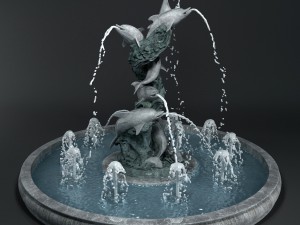 fountain with dolphins 3D Model