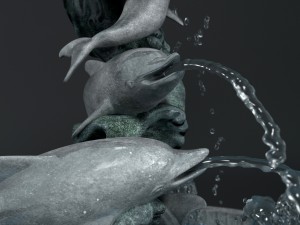 fountain with dolphins 3D 模型