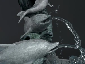fountain with dolphins 3D Model