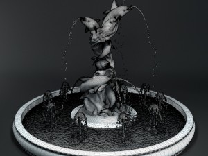 fountain with dolphins 3D 模型