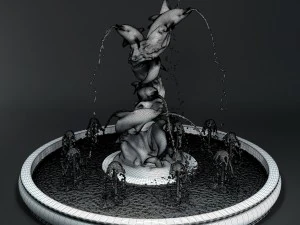fountain with dolphins 3D Model