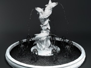 fountain with dolphins 3D 模型