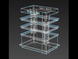 promo shelve with lights for chocolate 3D Modell