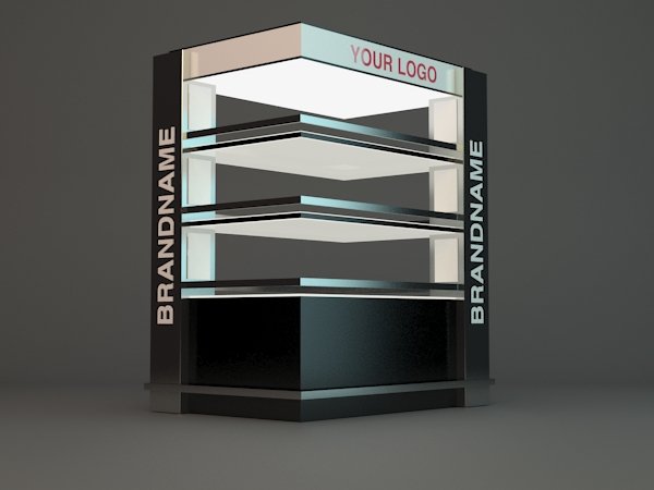 promo shelve with lights for chocolate 3D Modell .c4d .max .obj .3ds .fbx .stl .blend 
