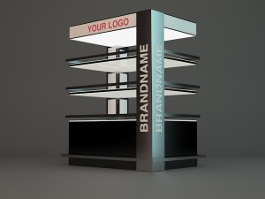 promo shelve with lights for chocolate 3D Modell