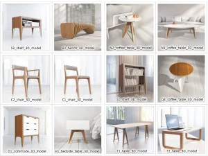 set of many modern 3d models - collection 2017 3D Model
