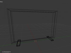 flat screen tv and remote Modèle 3D