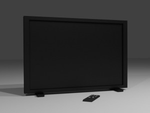 flat screen tv and remote 3D Model