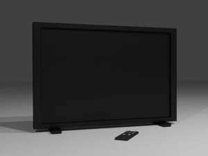 flat screen tv and remote 3D Model