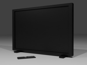 flat screen tv and remote Modèle 3D