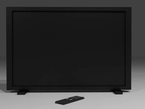 d&uuml;z ekran tv ve uzaktan kumanda 3D Model