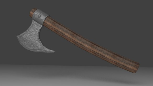 viking axe and shield 3D 模型 .c4d .max .obj .3ds .fbx .stl .blend 