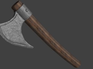 viking axe and shield 3D 模型