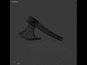 viking axe and shield 3D 模型