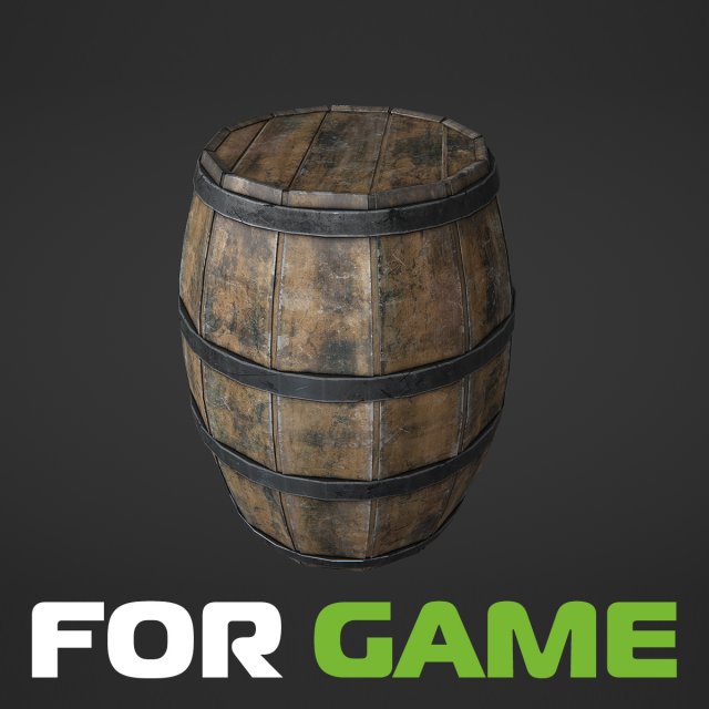 medieval barrel - lowpoly Model 3D .c4d .max .obj .3ds .fbx .stl .blend 