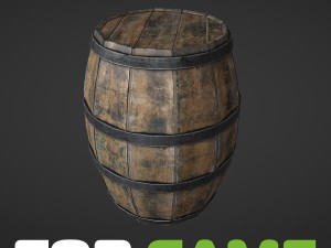 medieval barrel - lowpoly 3Dモデル