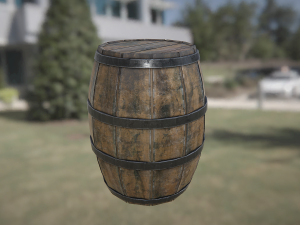 medieval barrel - lowpoly Model 3D