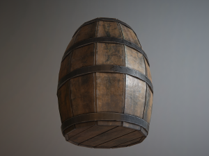 medieval barrel - lowpoly Model 3D