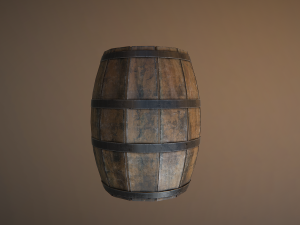medieval barrel - lowpoly Model 3D