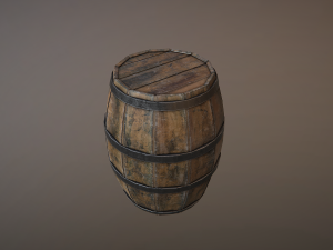medieval barrel - lowpoly Model 3D