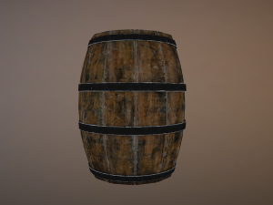 medieval barrel - lowpoly Model 3D